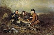 Vasily Perov The Hunters at Rest Sweden oil painting artist
